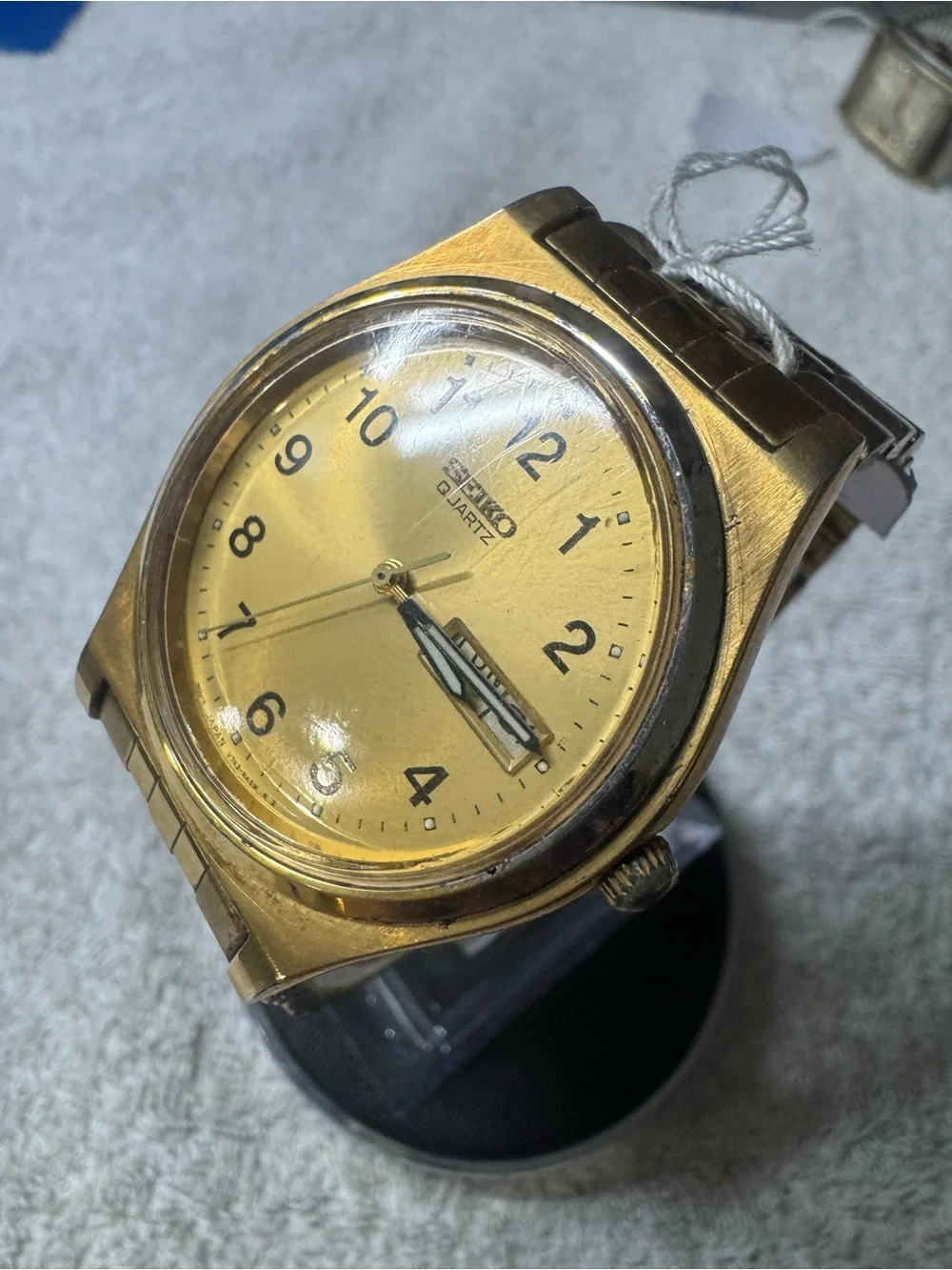Seiko Gold Tone Quartz Watch with Black Numerals